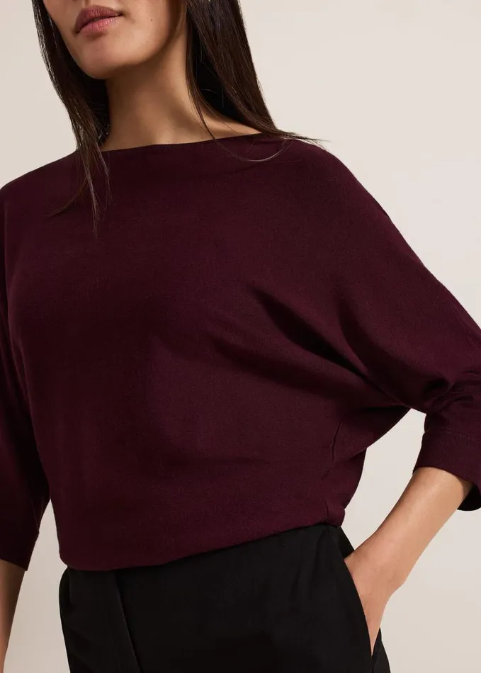 Phase Eight Cristine Knit Jumper Wine Women Knitwear
