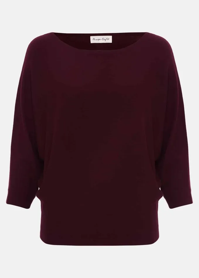 Phase Eight Cristine Knit Jumper Wine Women Knitwear