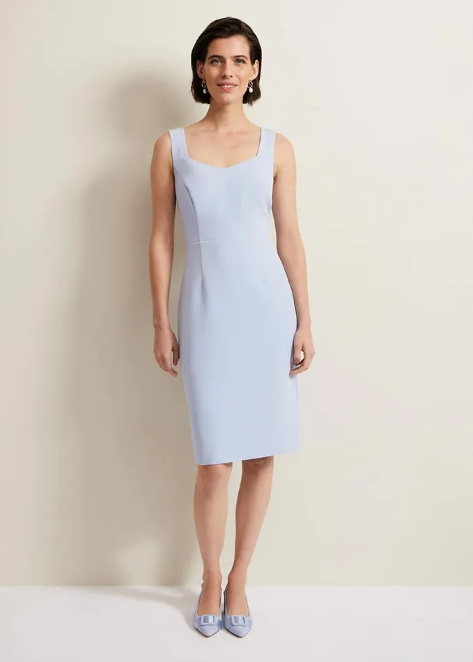 Phase Eight Daisy Lace Double Layer Dress Pale Blue Women Dresses