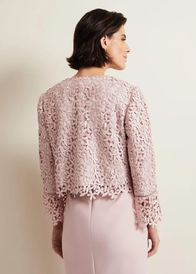 Phase Eight Daisy Lace Jacket Pale Pink Women Jackets