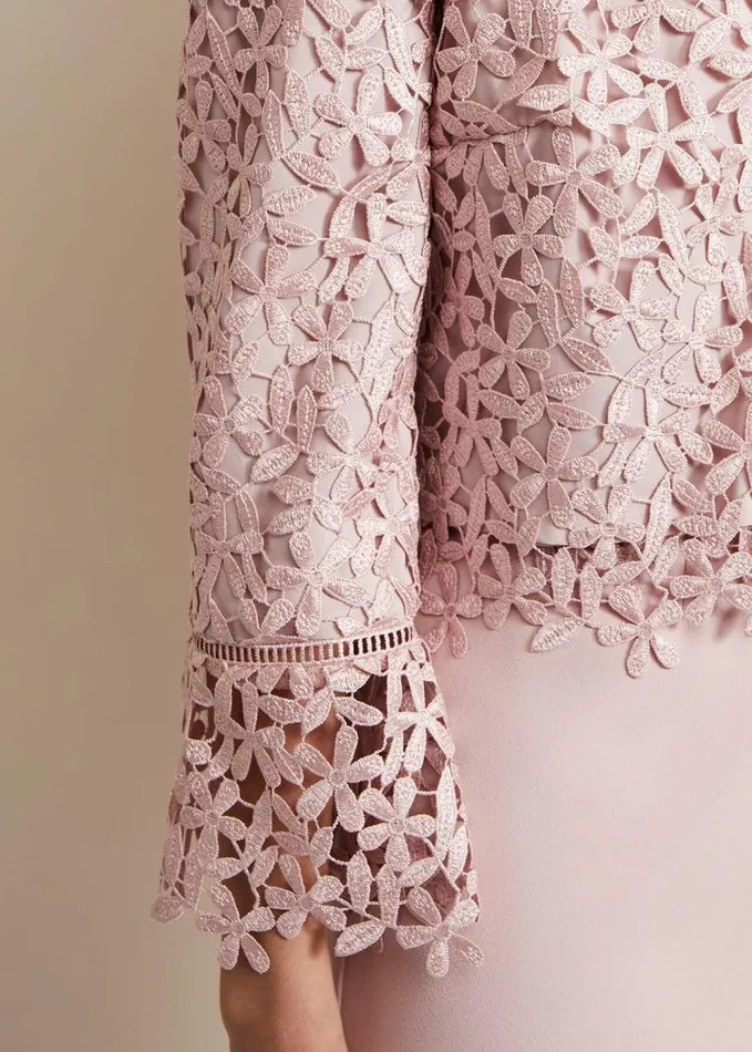 Phase Eight Daisy Lace Jacket Pale Pink Women Jackets