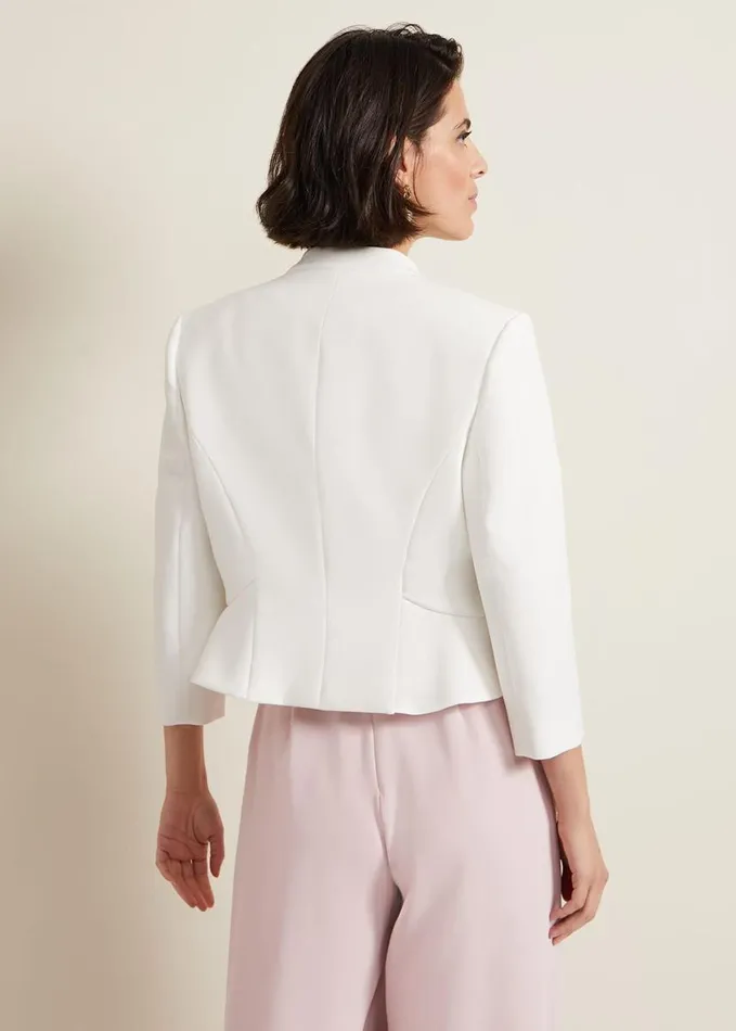 Phase Eight Daisy Peplum Jacket Ivory Women Jackets