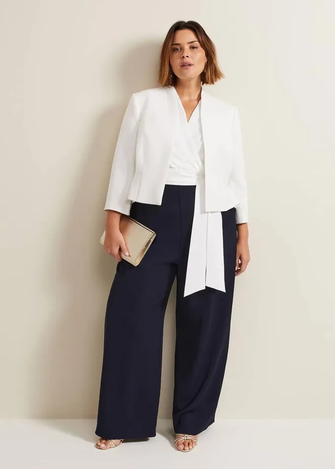 Phase Eight Daisy Peplum Jacket Ivory Women Jackets