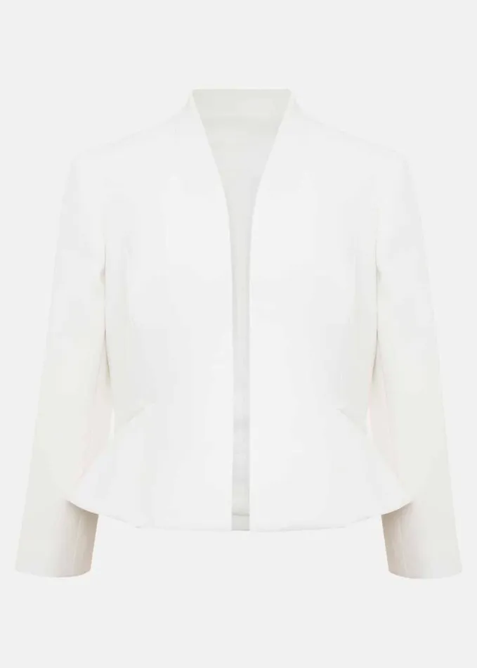 Phase Eight Daisy Peplum Jacket Ivory Women Jackets