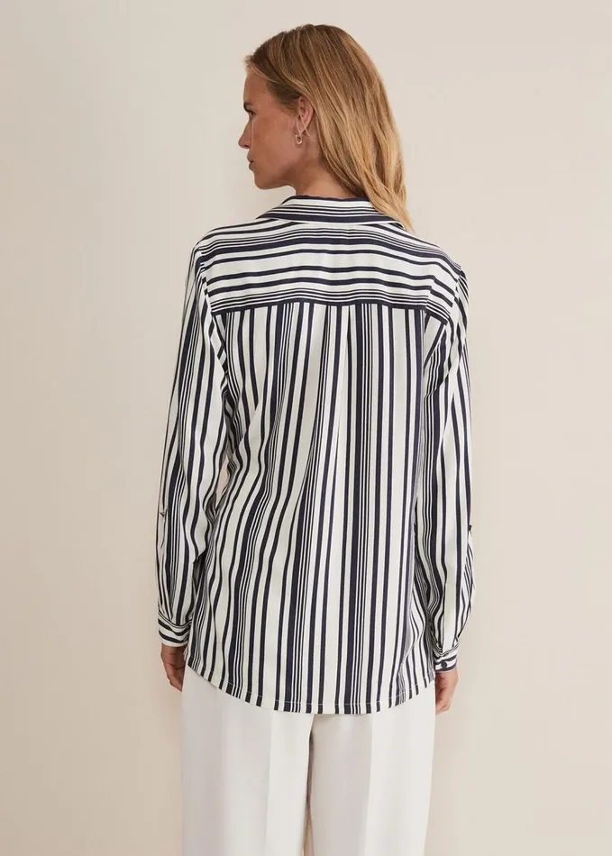 Phase Eight Dalila Striped Wrap Blouse Carbonivory Women Shirts and Blouses