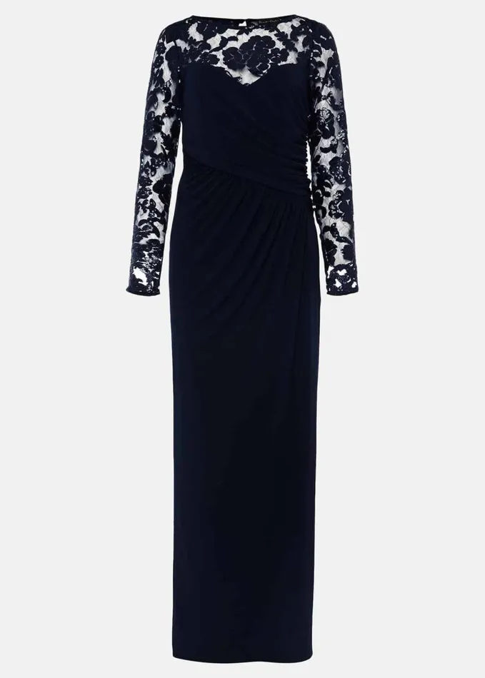 Phase Eight Daniela Sequin Maxi Dress Navy Women Dresses