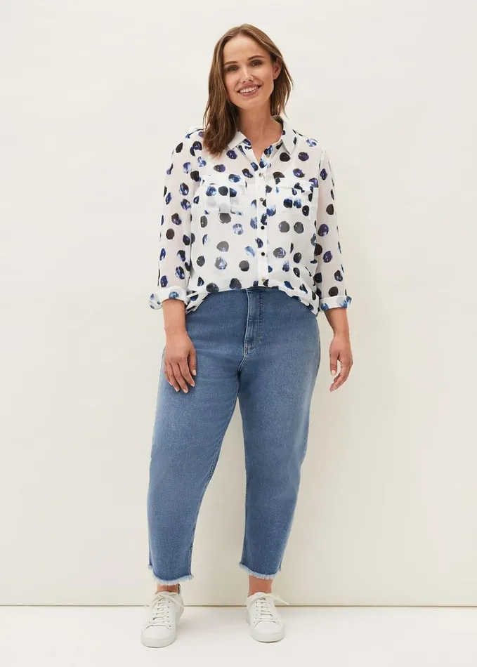 Phase Eight Delmar Spot Shirt Navyivory Women Shirts and Blouses
