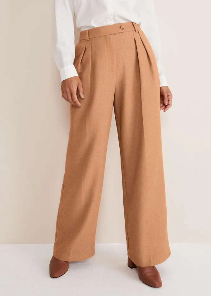 Phase Eight Dola Wide Leg Boucle Trouser Camel Women Trousers
