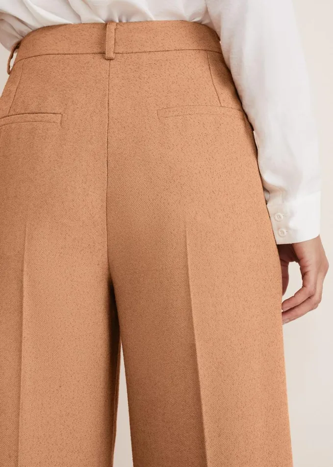 Phase Eight Dola Wide Leg Boucle Trouser Camel Women Trousers