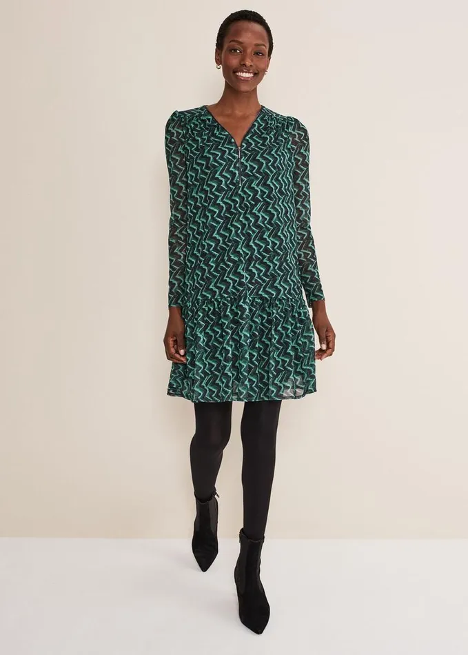 Phase Eight Dorathy Swing Mini Dress Bluegreen Women Dresses