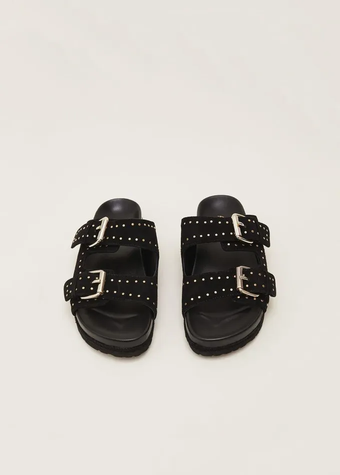 Phase Eight Double Buckle Sandal Black Women Flats