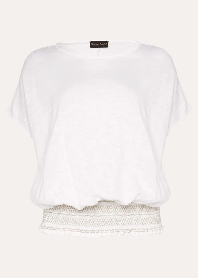 Phase Eight Eden Shirred Hem Top White Women Tops and TShirts