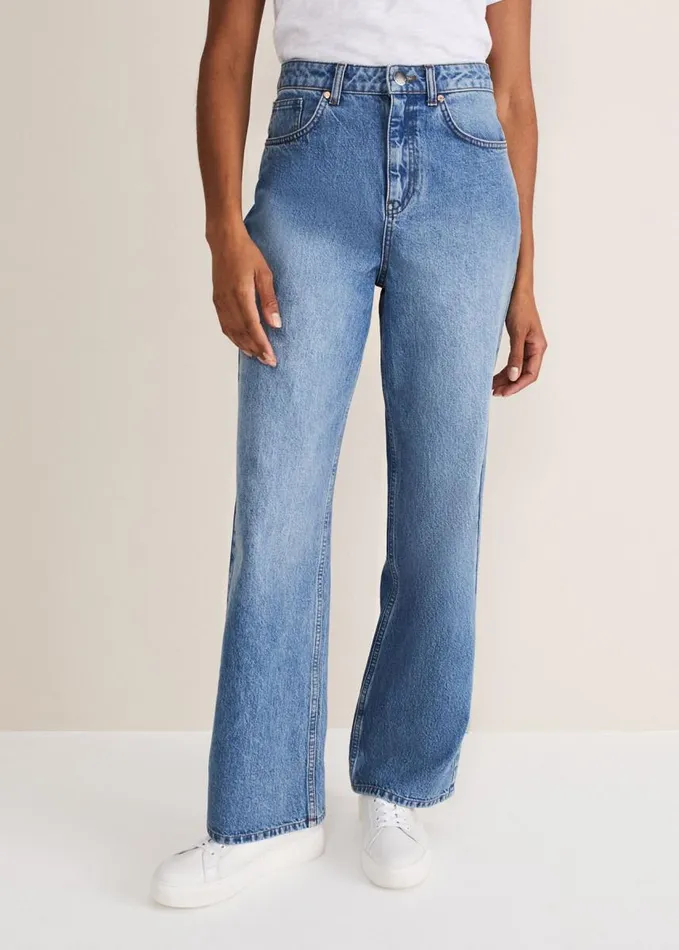 Phase Eight Eleyana Mid Wash Wide Leg Jean Mid Wash Women Trousers