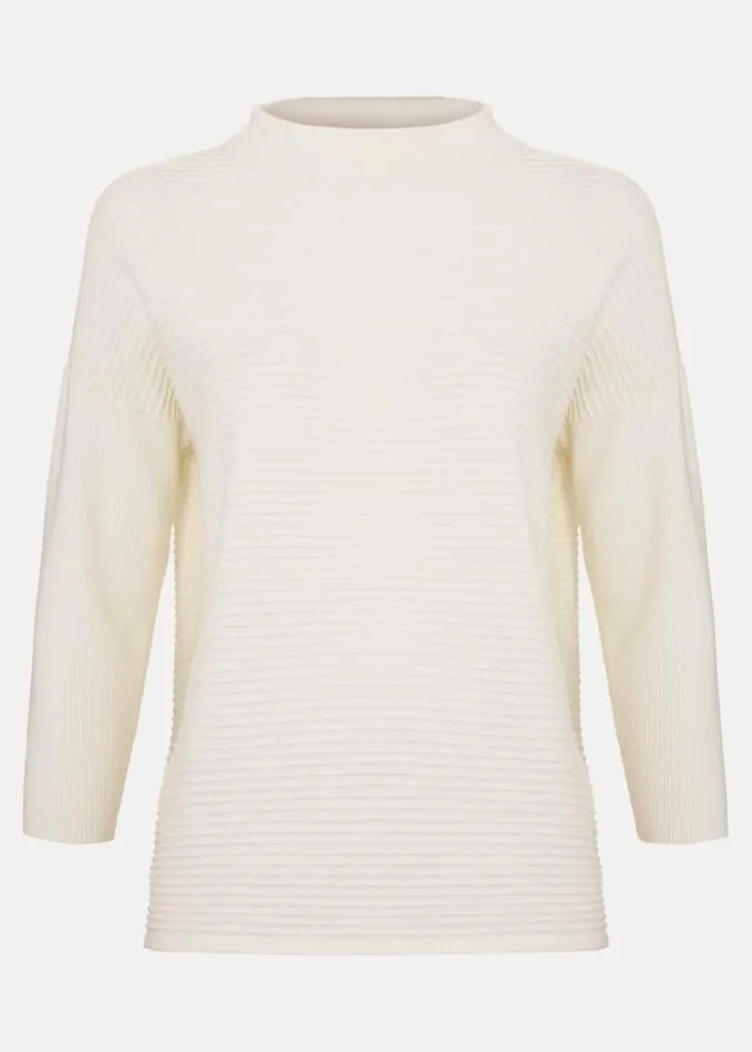 Phase Eight Elise Ripple Jumper Ivory Women Knitwear