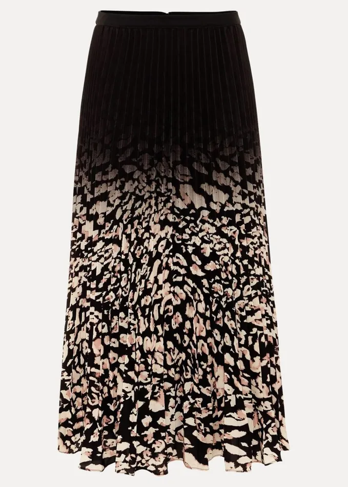 Phase Eight Elmina Abstract Print Pleated Skirt Neutral Women Skirts