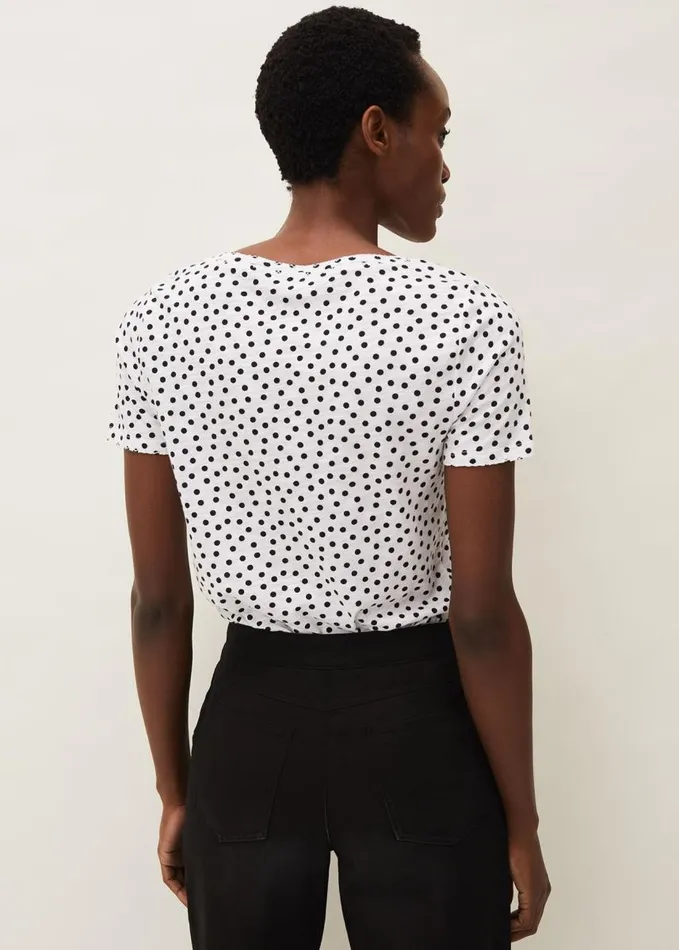 Phase Eight Elspeth Spot TShirt Whiteblack Women Tops and TShirts