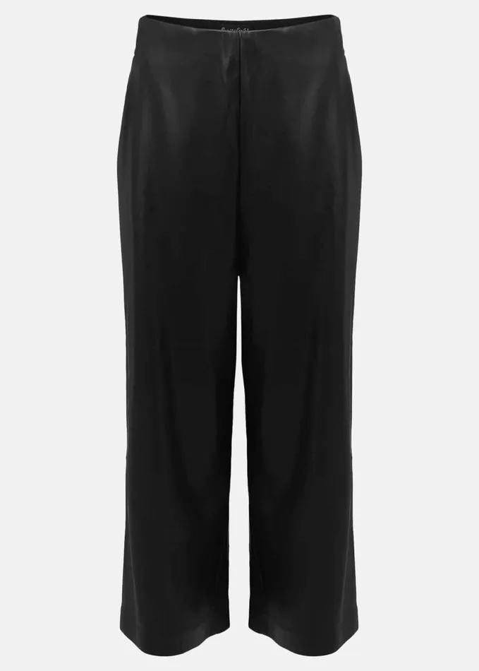 Phase Eight Emeline Black Faux Leather Culottes Black Women Trousers