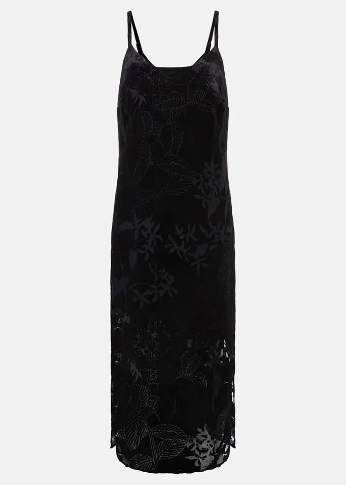 Phase Eight Fayette Textured Velvet Slip Dress Black Women Dresses