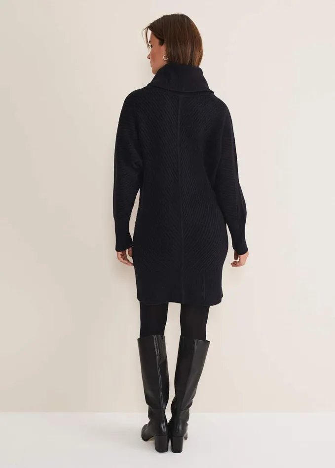Phase Eight Fillipa Tunic Knit Dress Midnight Women Dresses