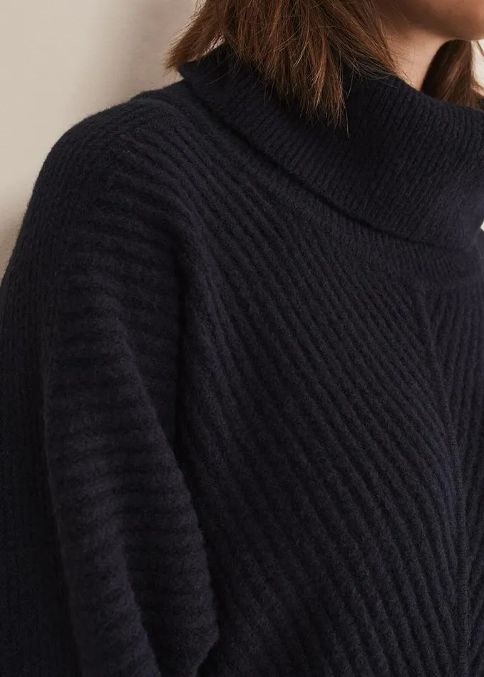 Phase Eight Fillipa Tunic Knit Dress Midnight Women Dresses