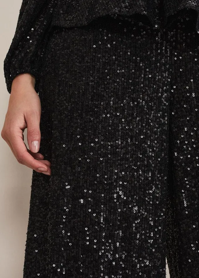 Phase Eight Florentine Sequin Trouser Black Women Trousers