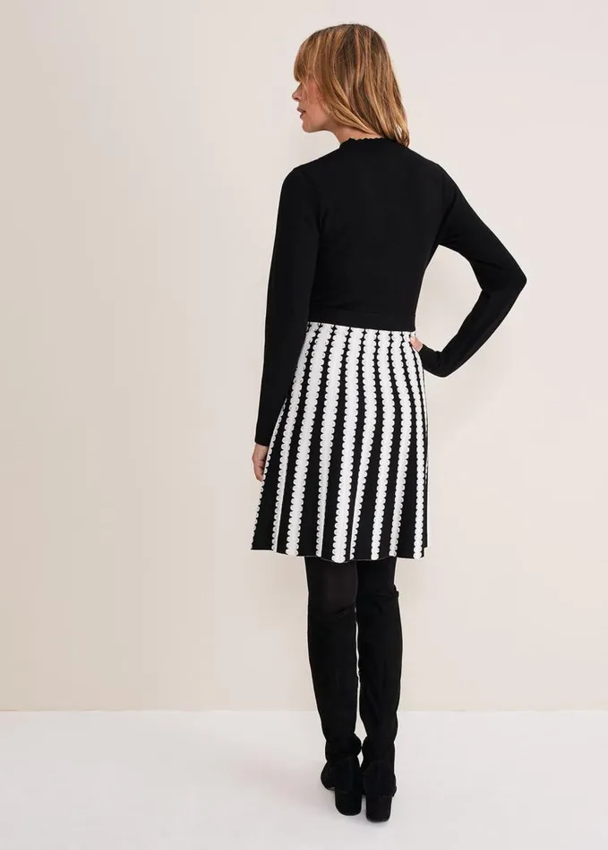 Phase Eight Frankie Scallop Hem Dress Blackivory Women Dresses