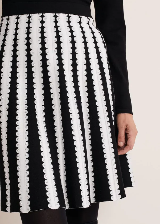 Phase Eight Frankie Scallop Hem Dress Blackivory Women Dresses