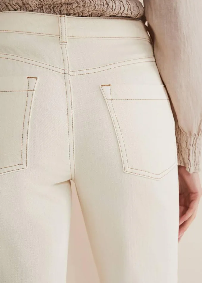 Phase Eight Fraya Wide Leg Jeans Ecru Women Trousers