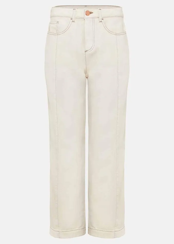 Phase Eight Fraya Wide Leg Jeans Ecru Women Trousers