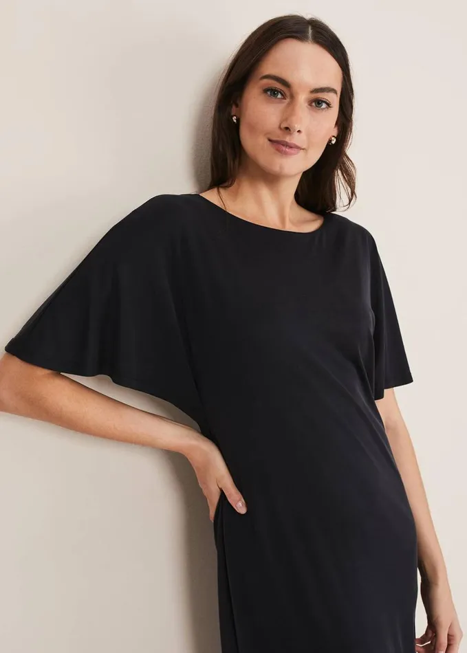 Phase Eight Haden Side Split Midi Dess Charcoal Women Dresses