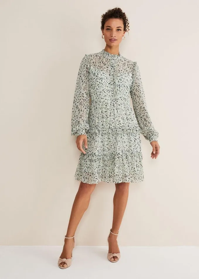 Phase Eight Harlow Floral Tiered Mini Dress Eau De Nilmulti Women Dresses