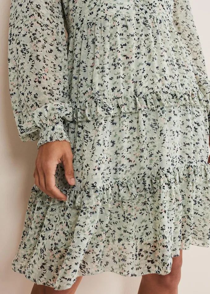 Phase Eight Harlow Floral Tiered Mini Dress Eau De Nilmulti Women Dresses