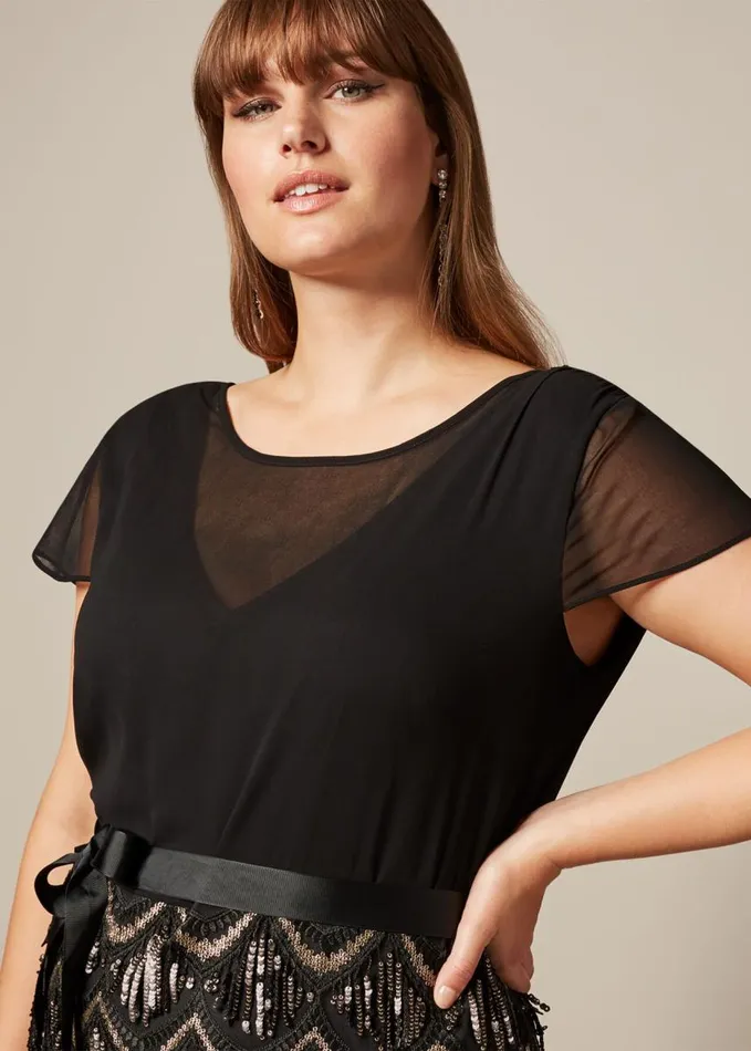 Phase Eight Hazel Sequin Maxi Dress Black Women Dresses