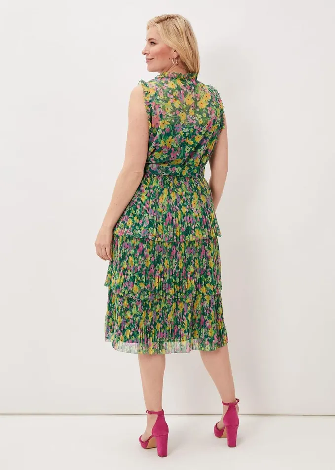 Phase Eight Heidi Printed Plisse CoOrd Skirt Multicoloured Women Skirts