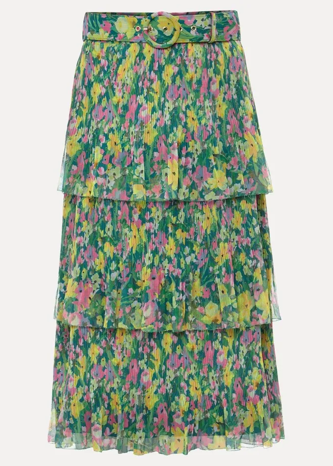 Phase Eight Heidi Printed Plisse CoOrd Skirt Multicoloured Women Skirts