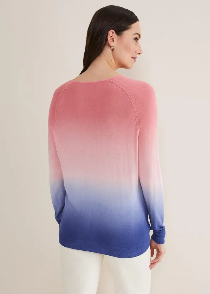 Phase Eight Helen Dip Dye Knit Bluepink Women Knitwear