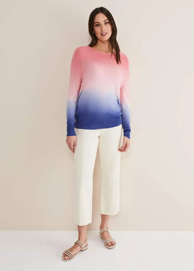 Phase Eight Helen Dip Dye Knit Bluepink Women Knitwear