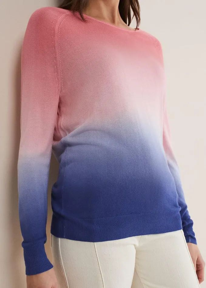 Phase Eight Helen Dip Dye Knit Bluepink Women Knitwear