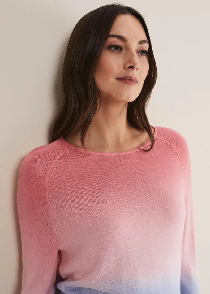 Phase Eight Helen Dip Dye Knit Bluepink Women Knitwear