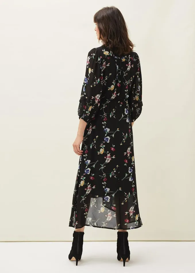Phase Eight Imara Floral Print Midaxi Dress Blackmulti Women Dresses