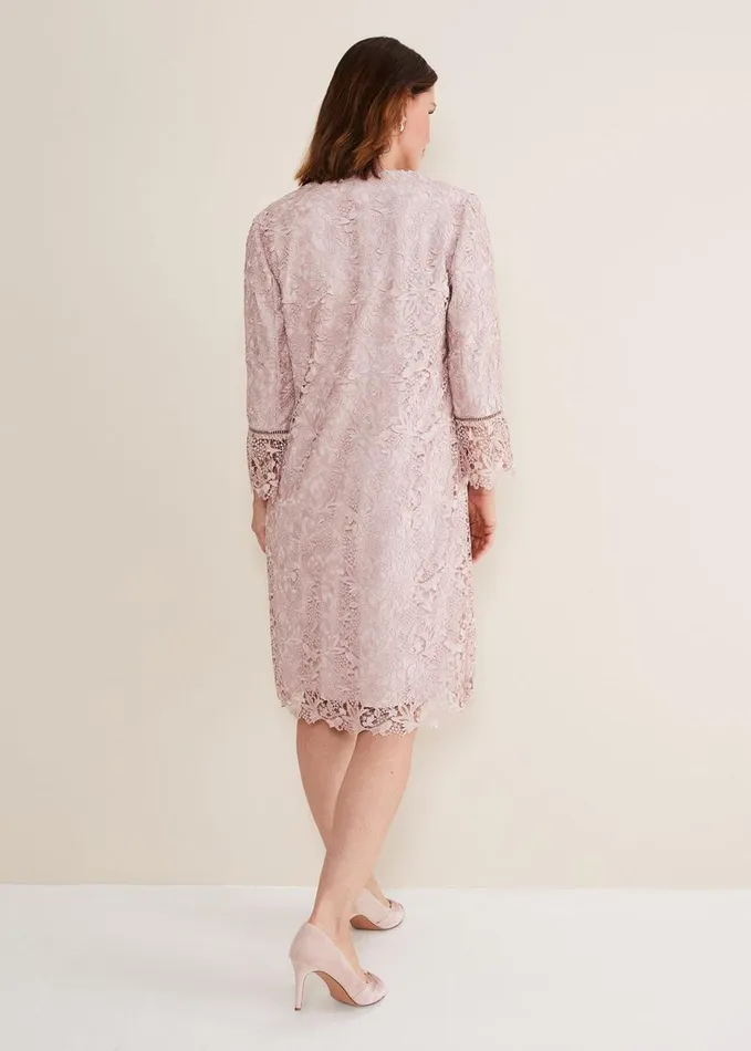Phase Eight Isabella Lace Coat Antique Rose Women Jackets