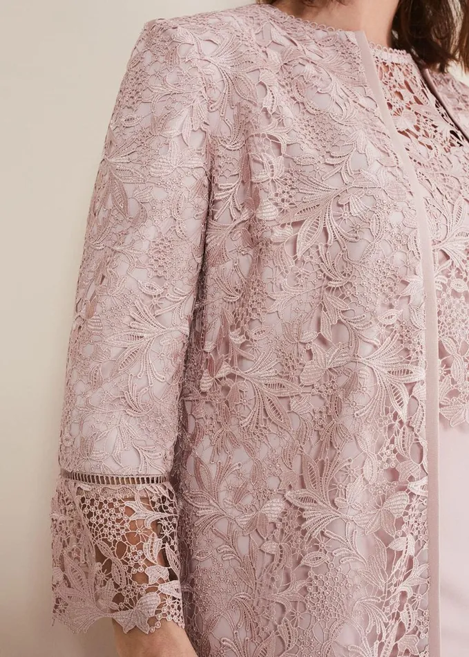 Phase Eight Isabella Lace Coat Antique Rose Women Jackets