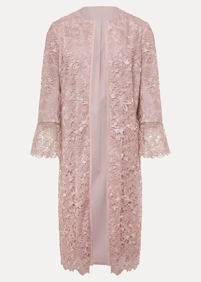 Phase Eight Isabella Lace Coat Antique Rose Women Jackets