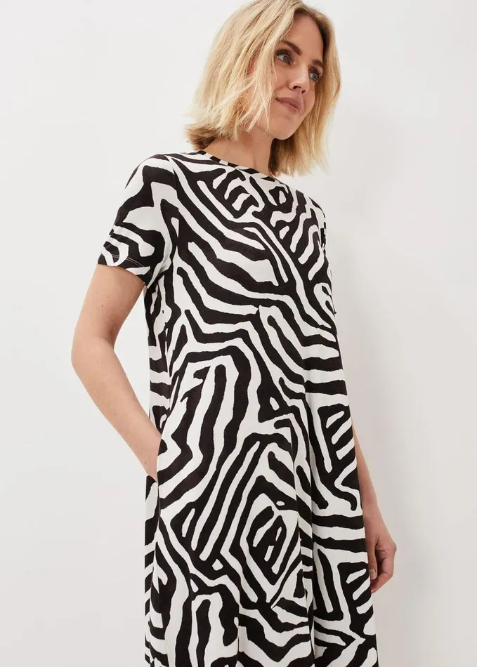 Phase Eight Isabelle Zebra Print Dress Blackivory Women Dresses