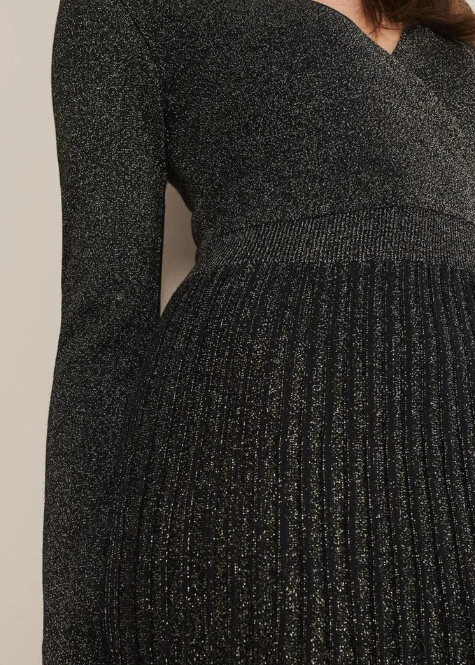 Phase Eight Jaycee Shimmer Knit Dress Blackgold Women Dresses