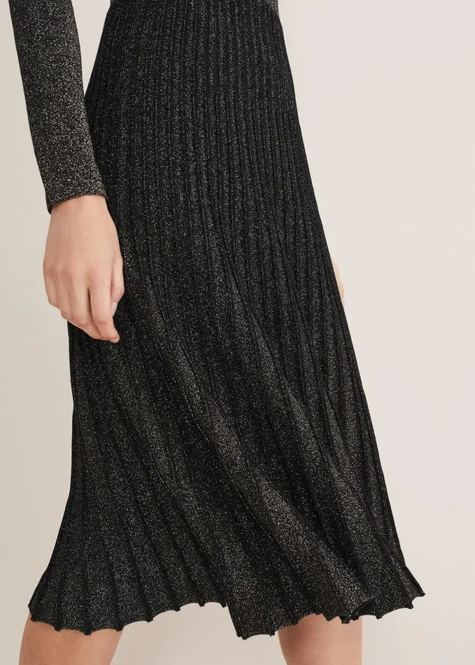 Phase Eight Jaycee Shimmer Knit Dress Blackgold Women Dresses