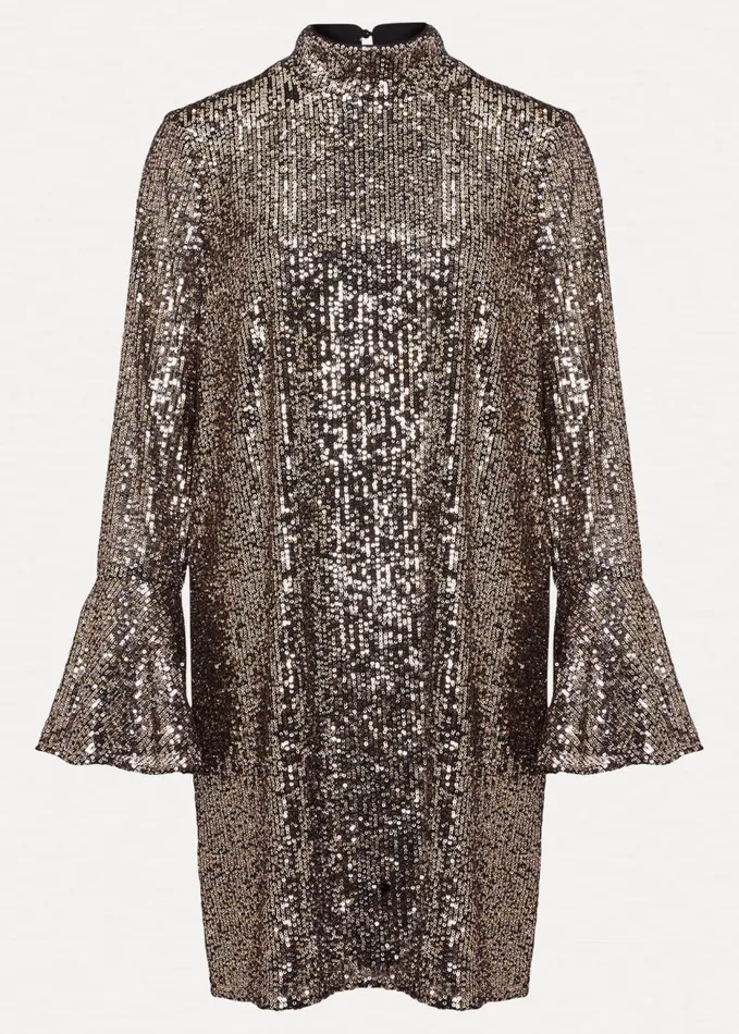 Phase Eight Jemima Sequin Shift Mini Dress Bronze Women Dresses