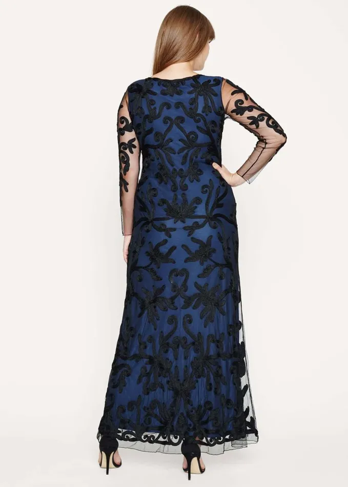 Phase Eight Jenna Tapework Lace Maxi Dress Navyblack Women Dresses