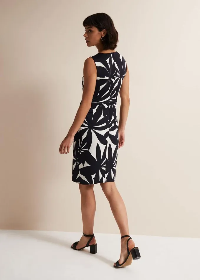 Phase Eight Joanna Leaf Print Bodycon Dress Navyivory Women Dresses