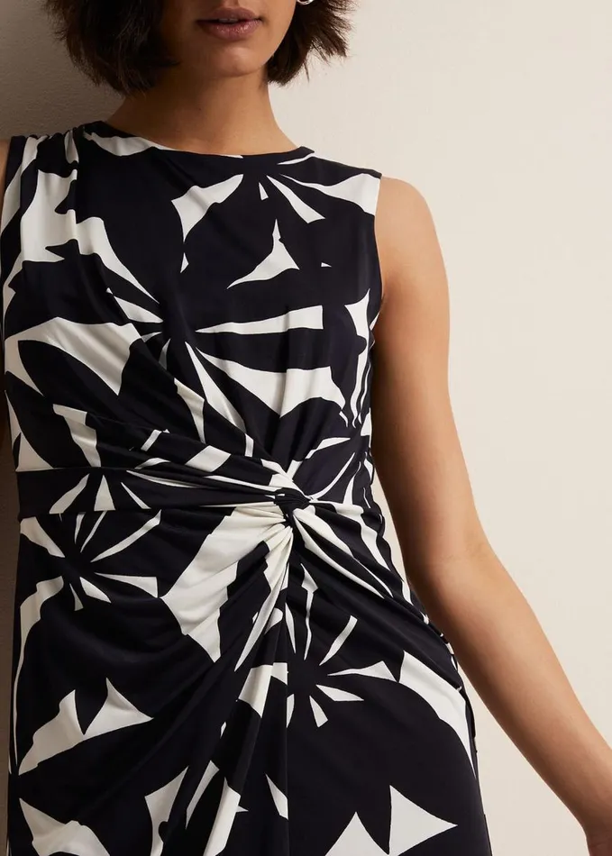 Phase Eight Joanna Leaf Print Bodycon Dress Navyivory Women Dresses
